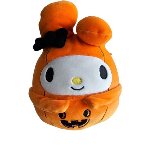 2024 RARE Squishmallows HELLO KITTY Pumpkin Halloween 8" Plush - Picture 1 of 4